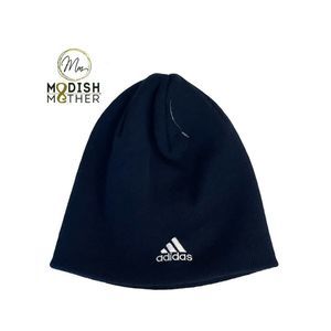 adidas Cuffless Navy Blue Knit Beanie hat OSFM